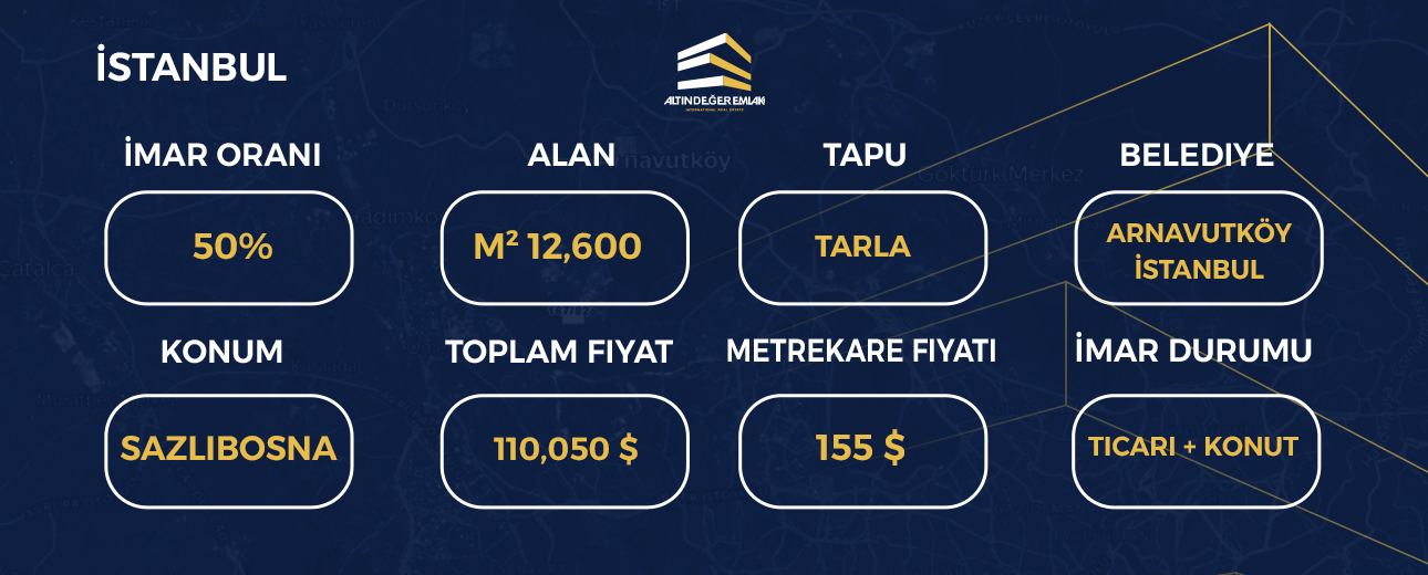 Arnavutköy bölgesinde satılık özel arsa.