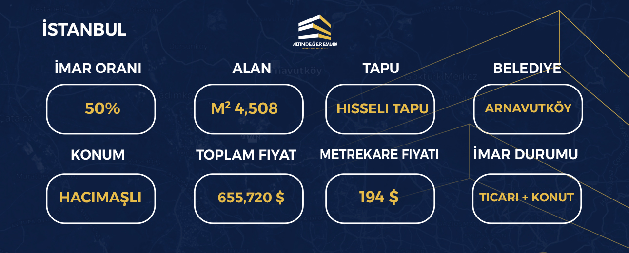 Arnavutköy, Hacımaşlı'da Satılık Mükemmel Arazi Parseli