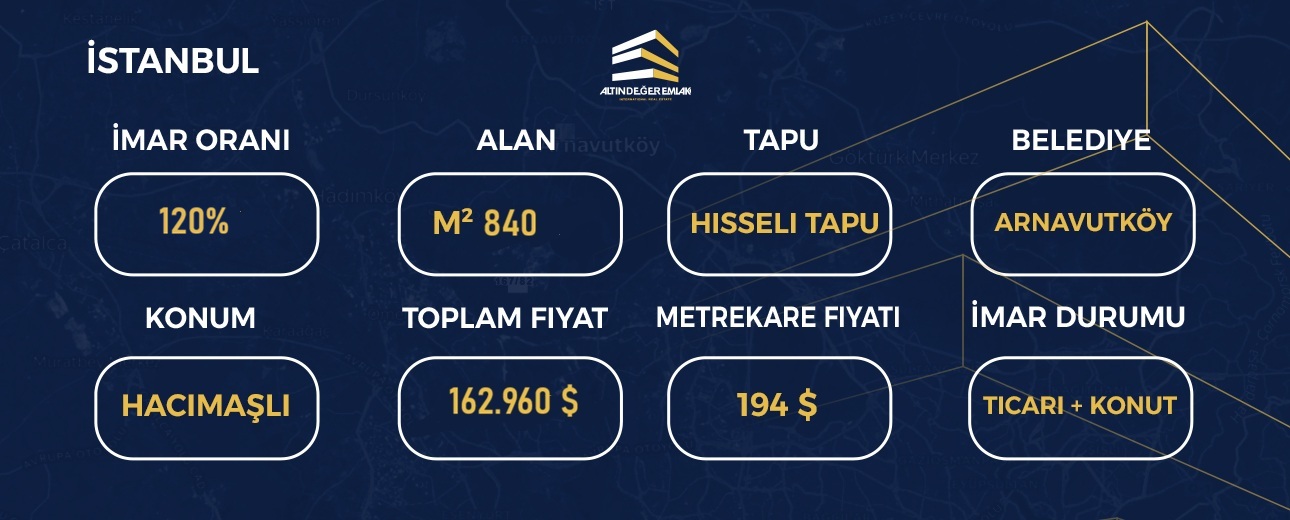 Arnavutköy, Hacımaşlı'da Satılık Mükemmel Arazi Parseli
