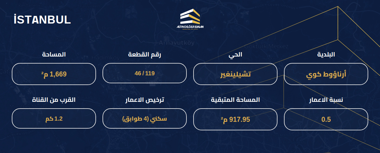 ارض حصرية للبيع في منطقة ارناؤووط كوي Çilingir