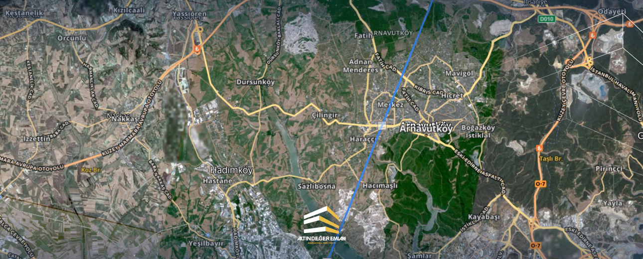 Arnavutköy bölgesinde satılık özel arsa.